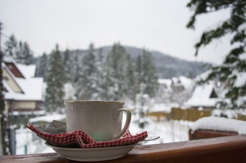tea teacup winter
