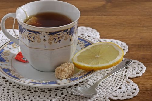 tea a cup of tea lemon