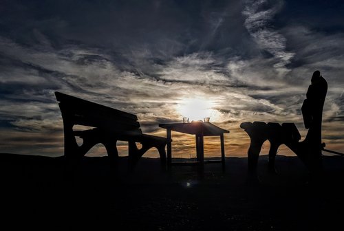 tea  loneliness  sunset