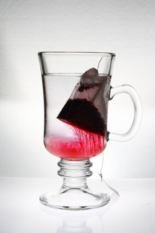 tea glass red fruit tea