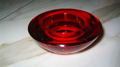 tea light holder glass red