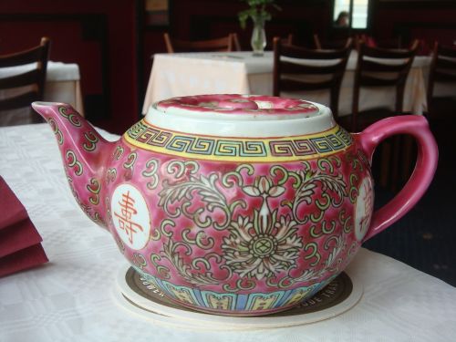 tea pot chinese pink