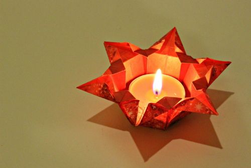 tealight christmas time star out of paper