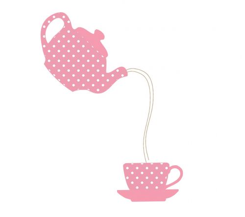 teapot teacup polka dots