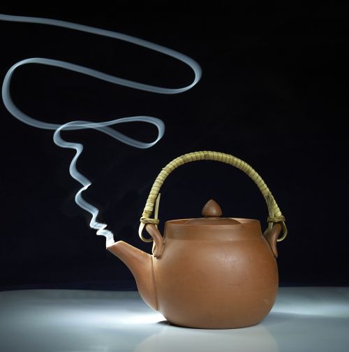 teapot tea painting with light