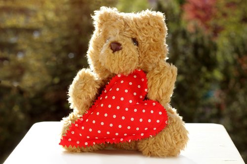 teddy  heart  love