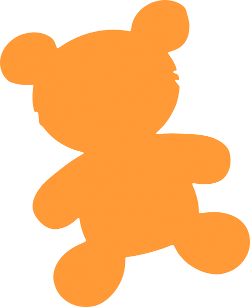 teddy bear silhouette orange