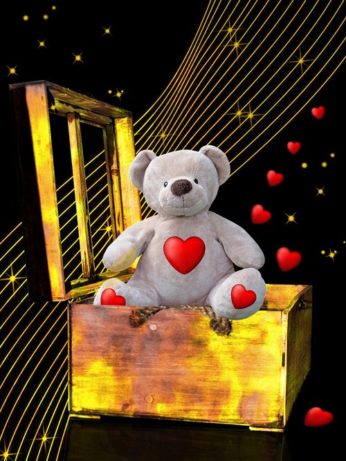teddy bear  box  romantic