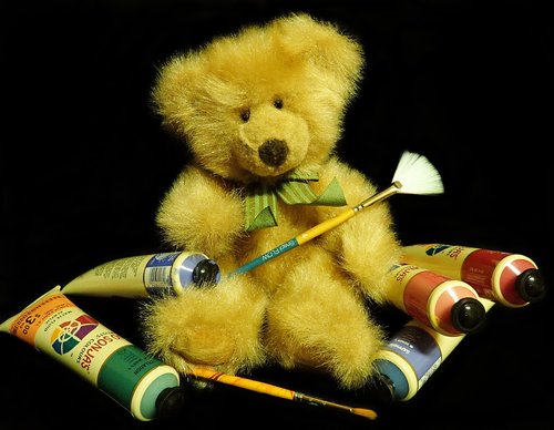 teddy bear  toy  paint