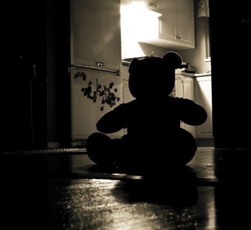 teddy bear silhouette evil