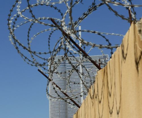 tel aviv skyscraper barbed wire
