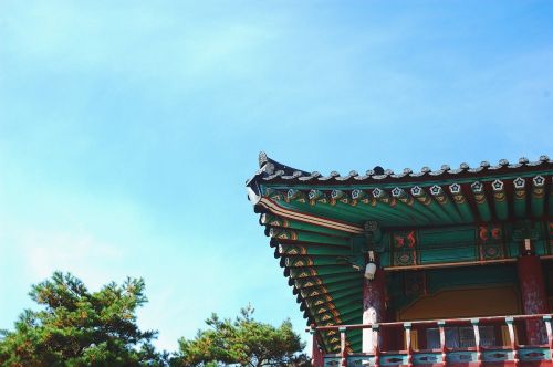 temple architecture blue