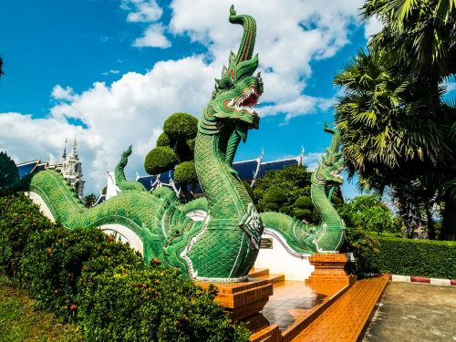 temple complex dragons sculpture