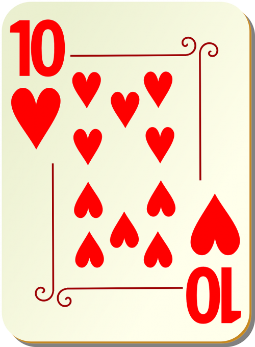 ten hearts playing cards