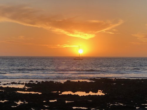 tenerife  sunset  boat