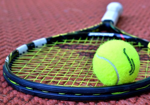 tennis  racket  tennis ball