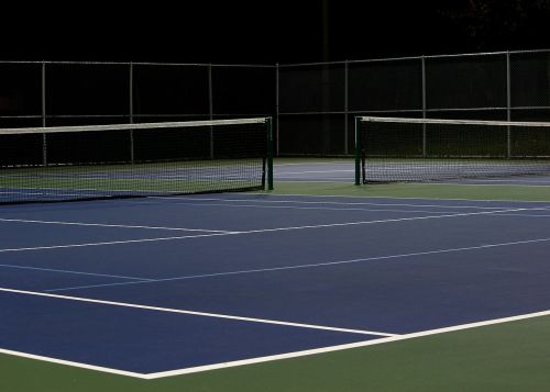 tennis court night empty
