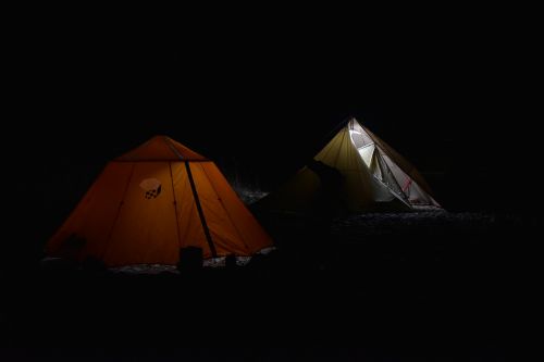 tent night view camping