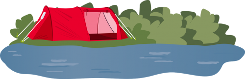 tent camping river