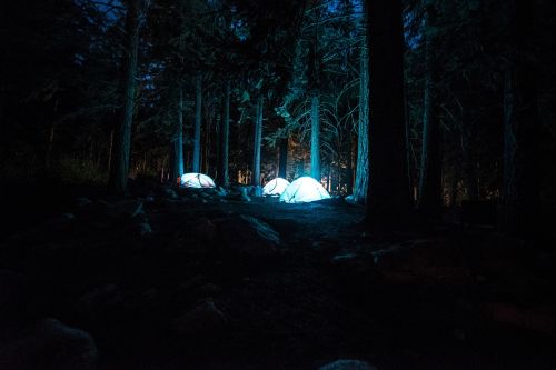 tents campsite night