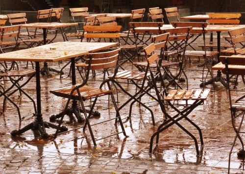 terrace seats rain