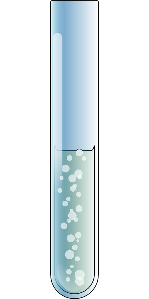 test tube boiling blue