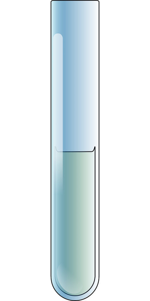 test tube liquid blue