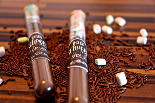 test tubes drink chocolate