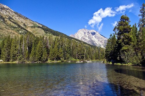 teton's string lake  mountains  grand teton national park