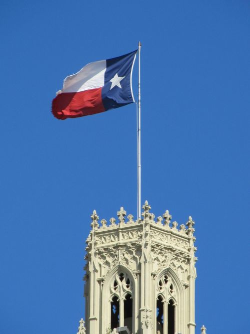 texas state flag waving emily morgan hotel