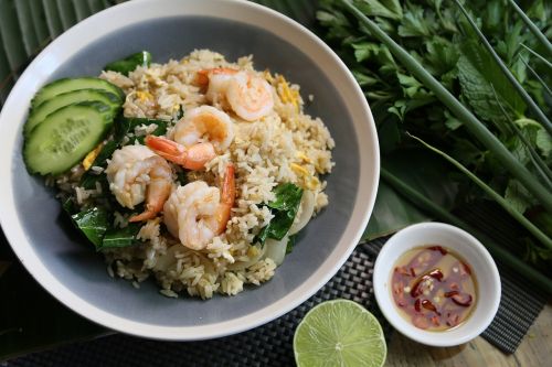 thai fried rice prawn fried rice thai food