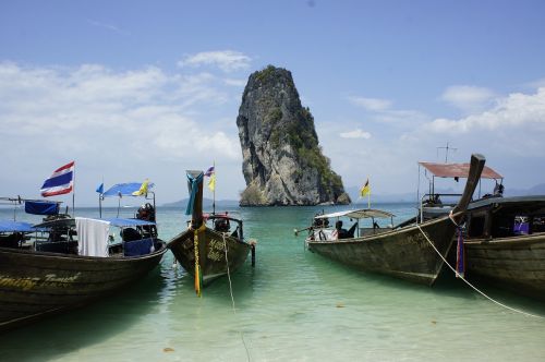 thailand longtail boats beach