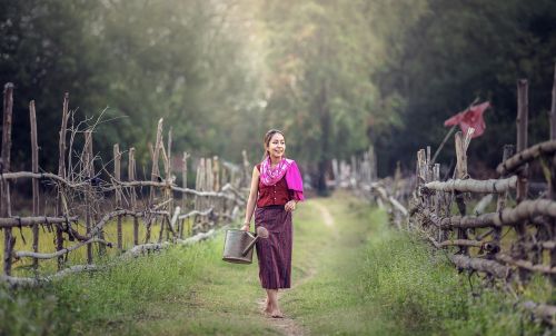 watering for farming smiling