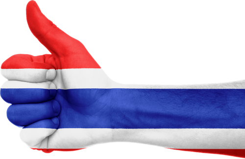 thailand flag hand