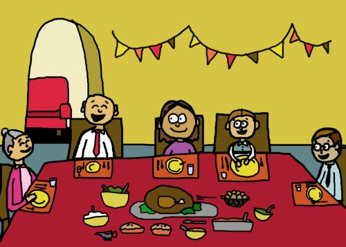 Thanksgiving Dinner Illustration