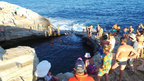 thassos natural swimming pool summer