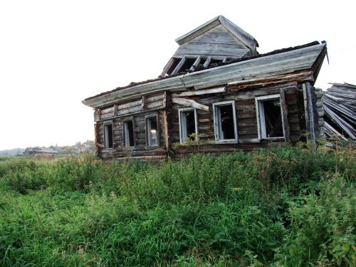 the abandoned village old house