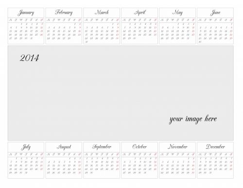 The Calendar Grid For 2014