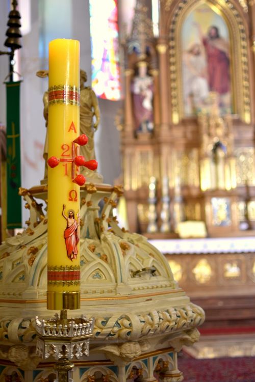 the candle baptism font