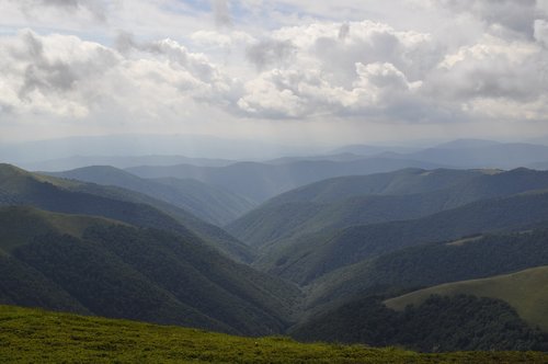 the carpathians  mountains  clouds