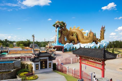 the chinese dragon the main shrine in the city my father suphan buri village dragon heaven