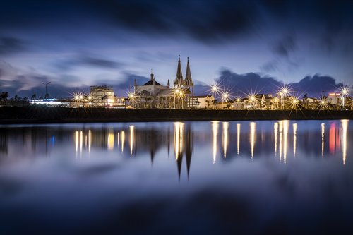 the church  blue hour  wave