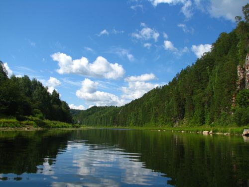 the chusovaya river perm krai sky