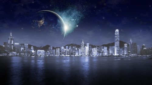 the city  planet  night