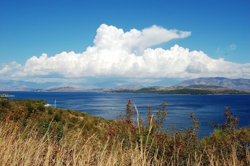 the coast  sea  clouds