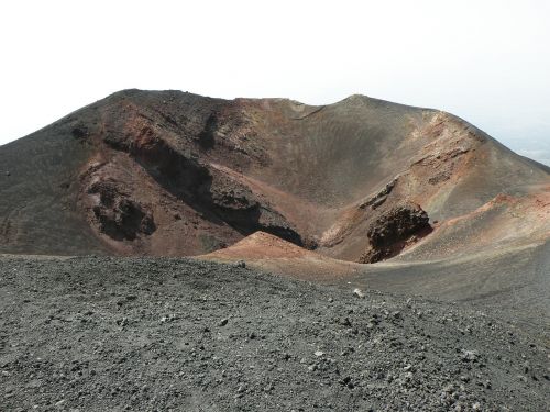the crater volcano etna