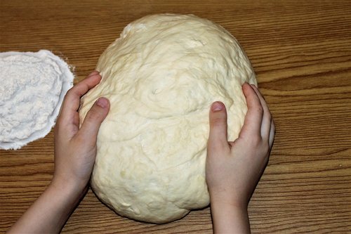 the dough  baking  buns