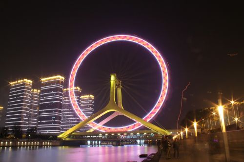 the ferris wheel tianjin the night