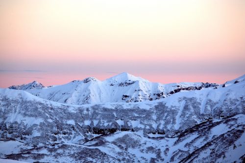 the first snow mountains stones