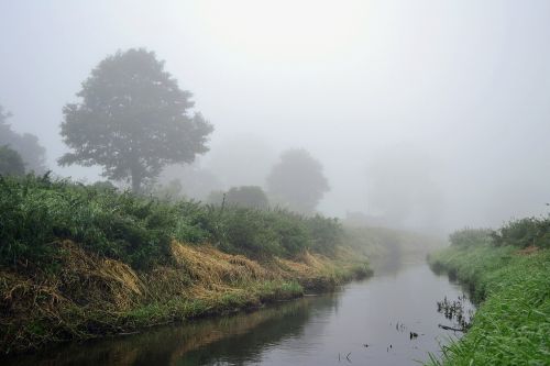 the fog landscape river